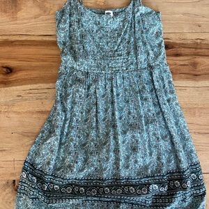 Blue and green summer floral dress